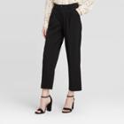 Women's Mid-rise Straight Leg Pleated Front Trouser - A New Day Black