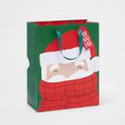 Large Cozy Santa Christmas Gift Bag - Wondershop , Red Green