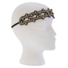 Pink Pewter Gold And Black Stretch Headband, Women's