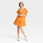 Women's Raglan Short Sleeve Textured Tiered Dress - Knox Rose Gold