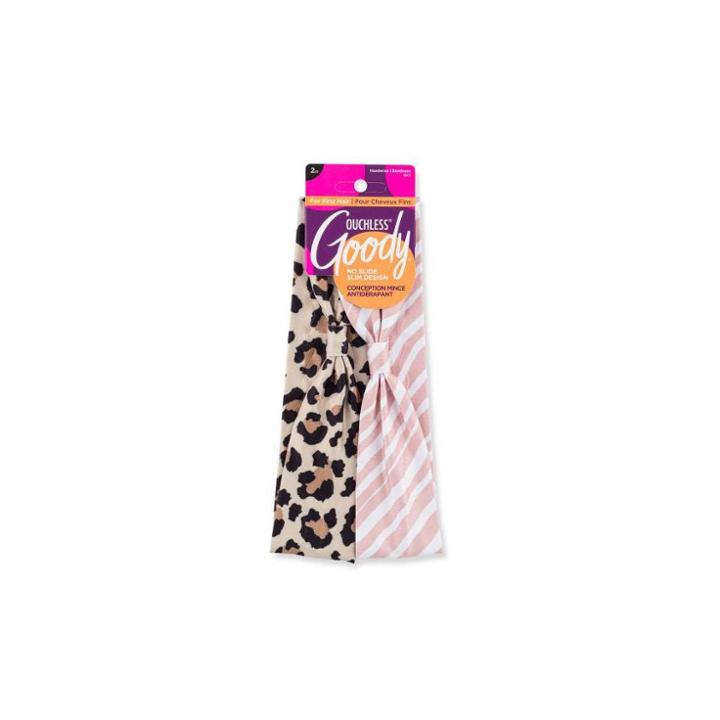 Goody Low Profile Striped Cheetah Print Headband