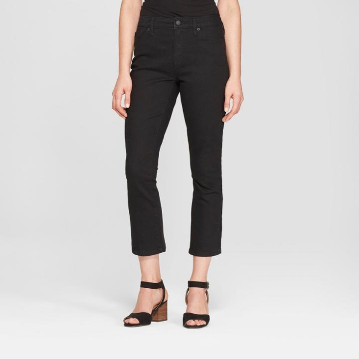 Women's High-rise Kick Boot Crop Jeans - Universal Thread Black Wash