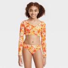 Girls' Totally Vintage Floral Bikini Set - Art Class Xs, Pink/purple