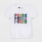 Ev Lgbt Pride Pride Gender Inclusive Toddler's 'pride Pride Pride' Short Sleeve Graphic T-shirt - White