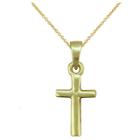 Target Girls' Gold Over Silver Cross Pendant-15 Plated Chain-yellow