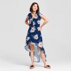 Women's Floral Tie Front Dress - Lily Star (juniors') Navy