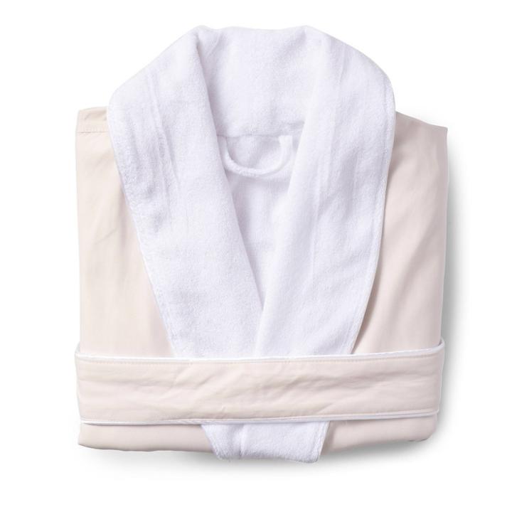 L/xl Platinum Bath Robe Cream - Cassadecor, Ivory/white