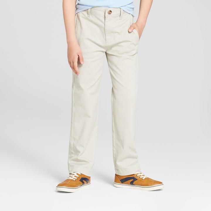Boys' Flat Front Uniform Chino Pants - Cat & Jack Tumbleweed