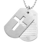 West Coast Jewelry Men's Stainless Steel Cross And 'lord's Prayer' Double Dog Tag Necklace