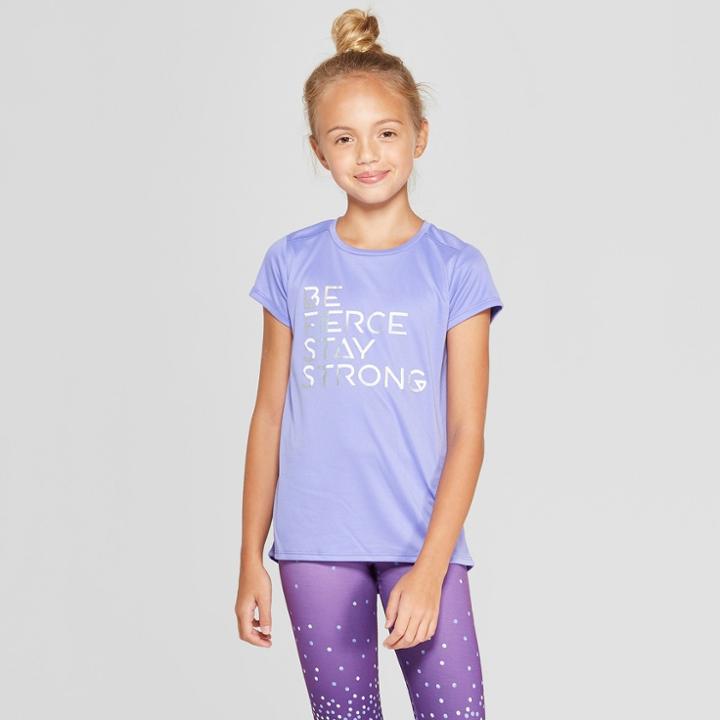 Girls' Be Fierce Stay Strong Graphic Tech T-shirt - C9 Champion Purple
