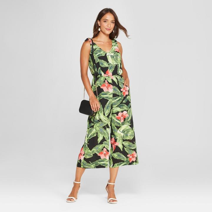 Target Women's Floral Print Sleeveless Wide Leg Jumpsuit - Lux Ii - Green