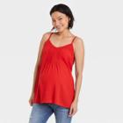 Pleat Front Maternity Tank Top - Isabel Maternity By Ingrid & Isabel Red