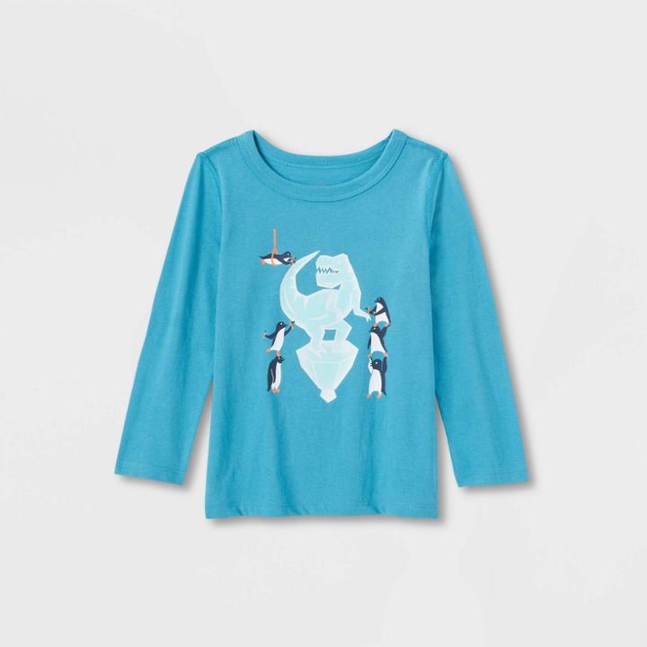 Toddler Adaptive 'penguins' Long Sleeve Graphic T-shirt - Cat & Jack Blue