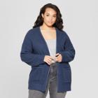 Women's Plus Size Long Sleeve Open Layering Cardigan - Universal Thread Navy (blue) X