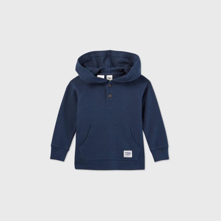 Oshkosh B'gosh Toddler Boys' Hooded Thermal Long Sleeve T-shirt - Navy