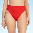 Kona Sol Women's Textured High Leg Medium Coverage Bikini Bottom - Kona