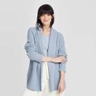 Women's Long Sleeve Chenille Open Layer Sweater Cardigan - A New Day Blue