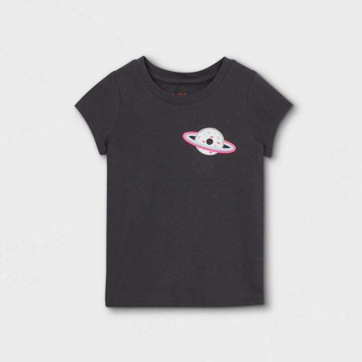 Toddler Girls' Space Donut Short Sleeve Graphic T-shirt - Cat & Jack Dark Gray