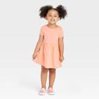 Toddler Girls' Butterfly Short Sleeve Dress - Cat & Jack Peach Orange