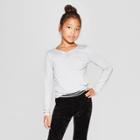 Girls' Long Sleeve Cinched Front T-shirt - Art Class Heather Gray