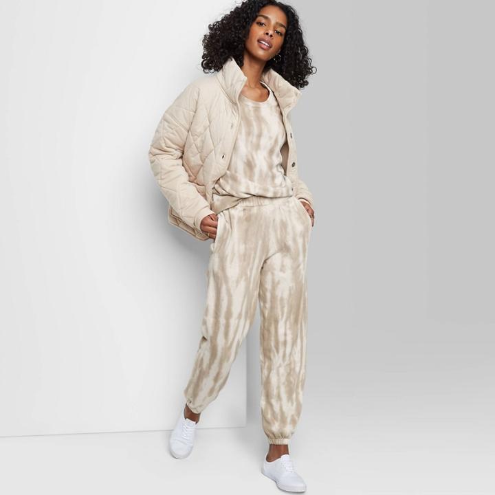 Women's High-rise Vintage Jogger Sweatpants - Wild Fable Natural Tie-dye