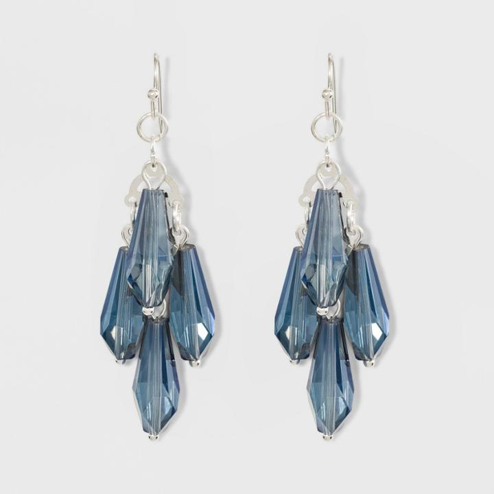 Faceted Blue Beads Earrings - A New Day Blue/silver