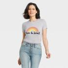 Women's Short Sleeve Round Neck Graphic T-shirt - Knox Rose Heather Gray Rainbow