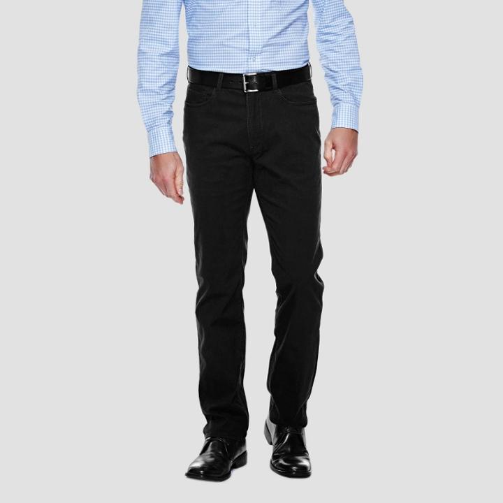 Haggar H26 Men's Slim Fit No Iron Stretch Trousers - Black