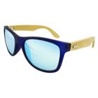 Target Men's Surf Shade Sunglasses With Real Wood Temples And Blue Mirror