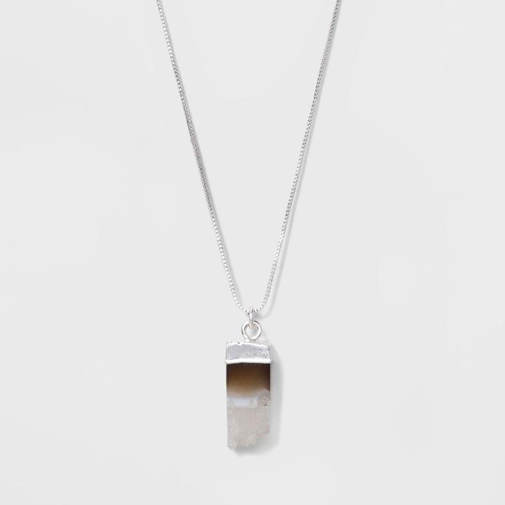 Semi Precious Short Pendant Necklace - Universal Thread Brown, Brown/light