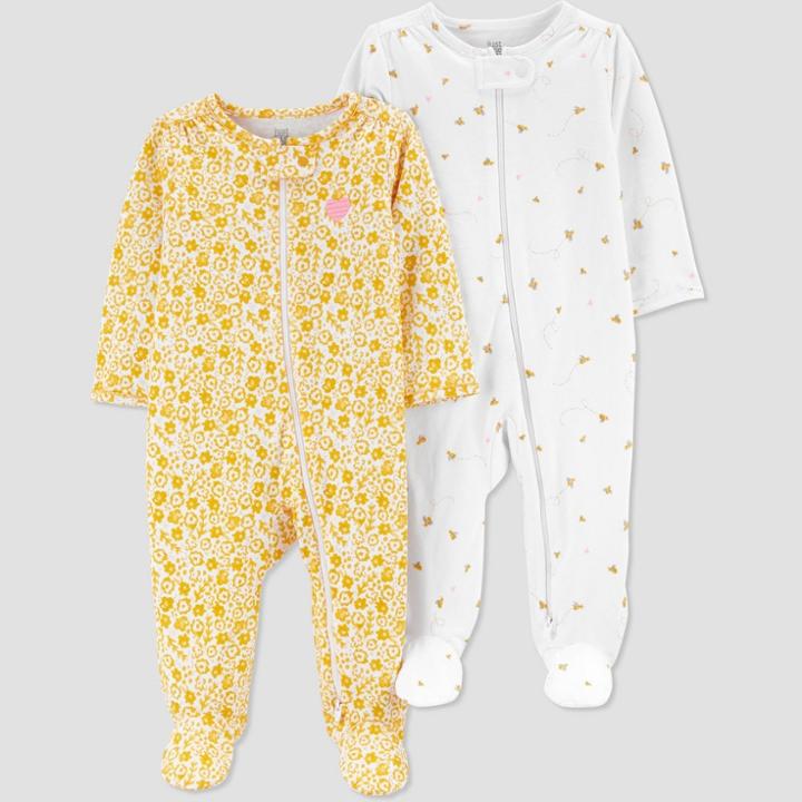 Baby Girls' 2pk Sleep N' Play - Just One You Made By Carter's Yellow/white