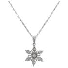 Distributed By Target Women's Snowflake Pendant With Pave Cubic Zirconia In Sterling Silver - Clear/gray