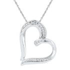 Target 1/20 Ct. T.w Round Diamond With Prong And Nick Set Heart Pendant In Sterling Silver (ij-i2-i3), Girl's, White