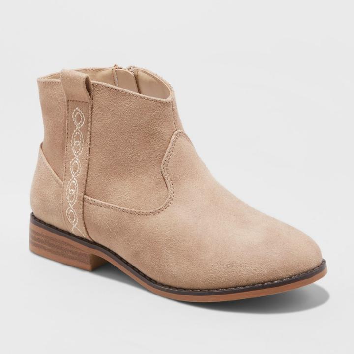 Girls' Aura Western Ankle Boots - Cat & Jack Tan