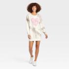 Grayson Threads Women's Valentine's Day All We Need Is Love Graphic Sweatshirt Dress - White