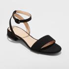 Women's Winona Wide Width Ankle Strap Sandal - A New Day Black 6.5w,
