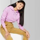 Women's Long Sleeve Cropped Hoodie - Wild Fable Bright Lilac