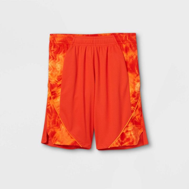 Boys' Block Print Performance Shorts - All In Motion Orange