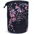 Jadyn Cinch Top Compact Travel Makeup Bag And Cosmetic Organizer - Black Floral