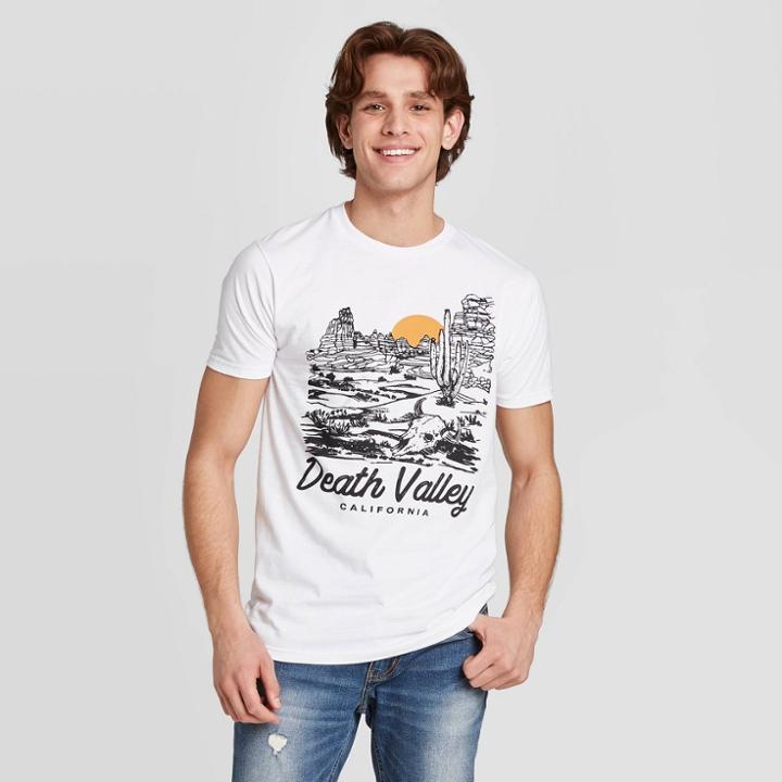Men's Short Sleeve Death Valley Graphic T-shirt - Awake White M, Men's,
