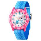 Girls' Disney Palace Pet Pumpkin Pink Plastic Time Teacher Watch - Blue