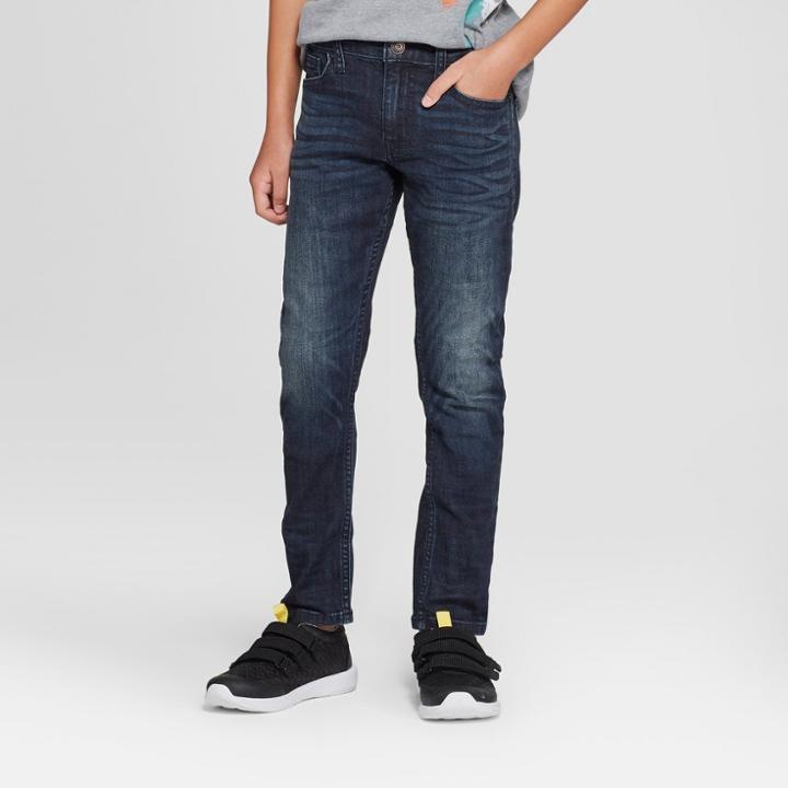 Oversizeboys' Taper Fit Jeans - Cat & Jack Dark Blue 16 Husky, Boy's