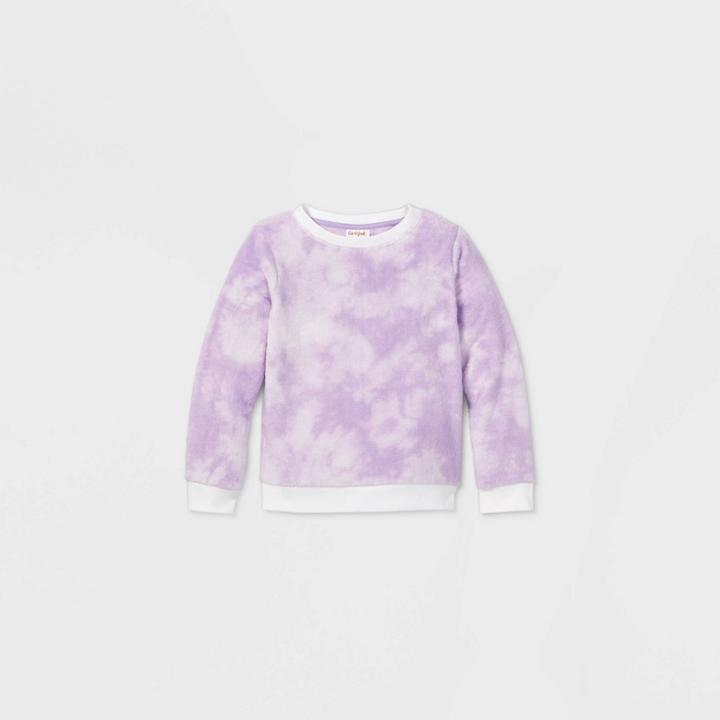 Girls' Tie-dye Sherpa Pullover - Cat & Jack Violet
