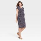 Short Sleeve T-shirt Maternity Dress - Isabel Maternity By Ingrid & Isabel Navy Blue Floral