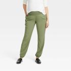 The Nines By Hatch Smocked Waistband Maternity Jogger Pants Olive Green