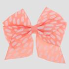 Girls' Bow With Grosgrain Print Fabric Pelican Clip - Cat & Jack Peach (pink)