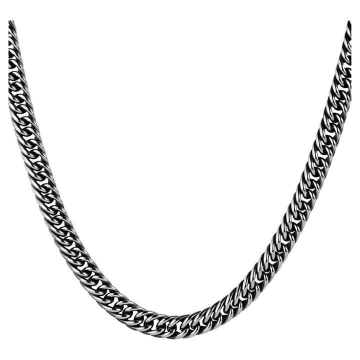 Men's Crucible Stainless Steel Antiqued Cuban Link Chain, Size: