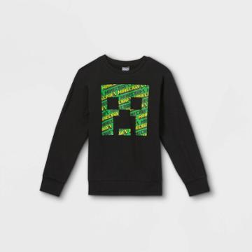 Boys' Minecraft Pullover Sweatshirt - Black