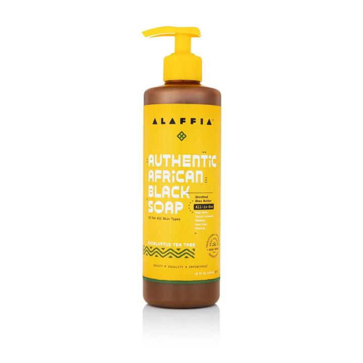 Alaffia Authentic All-in-one African Black Soap - Eucalyptus And Tea Tree