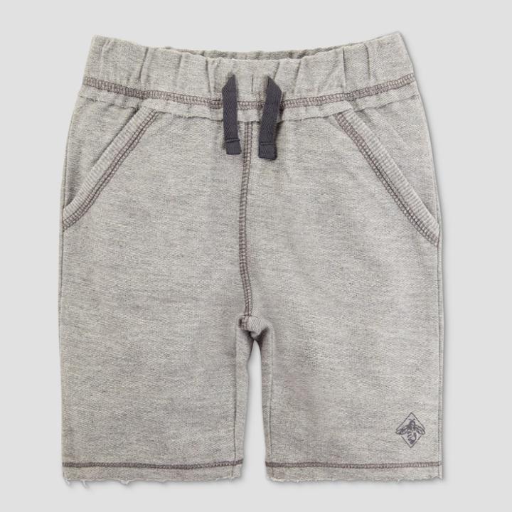 Burt's Bees Baby Toddler Boys' Organic Cotton Reverse French Terry Shorts - Heather Grey
